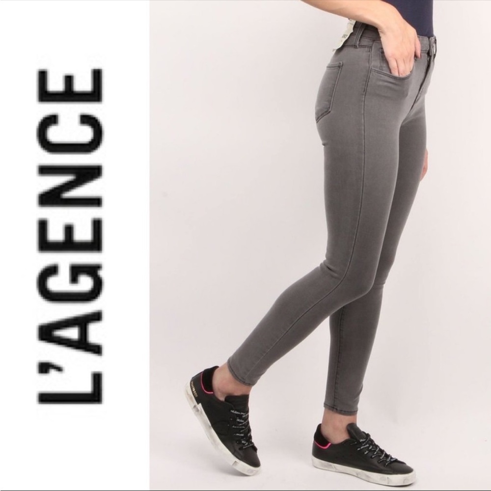 L’AGENCE | Margot High-rise Skinny Ankle Jeans I Gris size 28 designer stretch